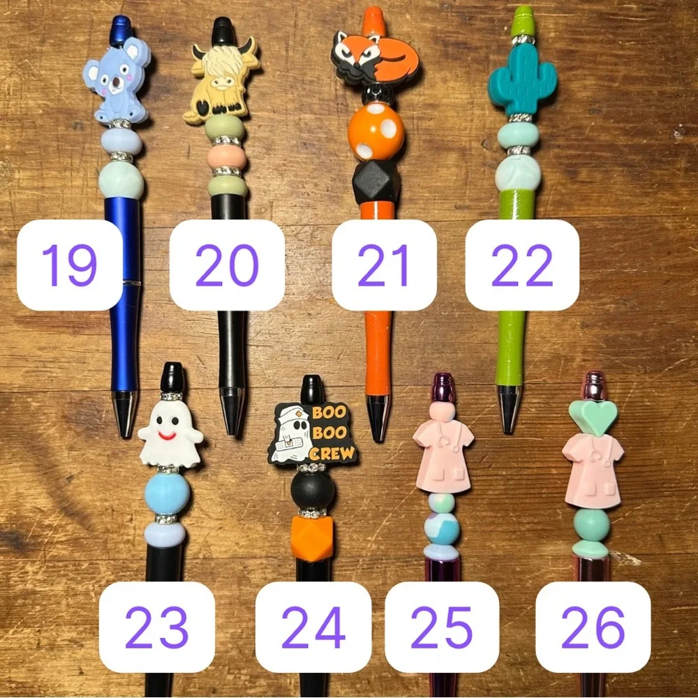 Pick one! Beaded pen with black ink & refill